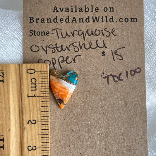 Turquoise, Oystershell, Copper Cabochon - TOC100