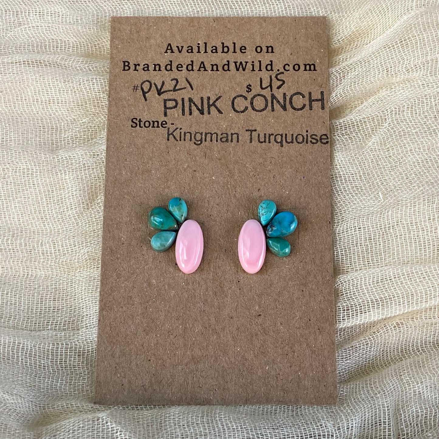 Pink Conch / Kingman Cabochon - PK21 A38DEF6D-72A3-470A-8344-E6C6E90A12BA Brandedandwild.com