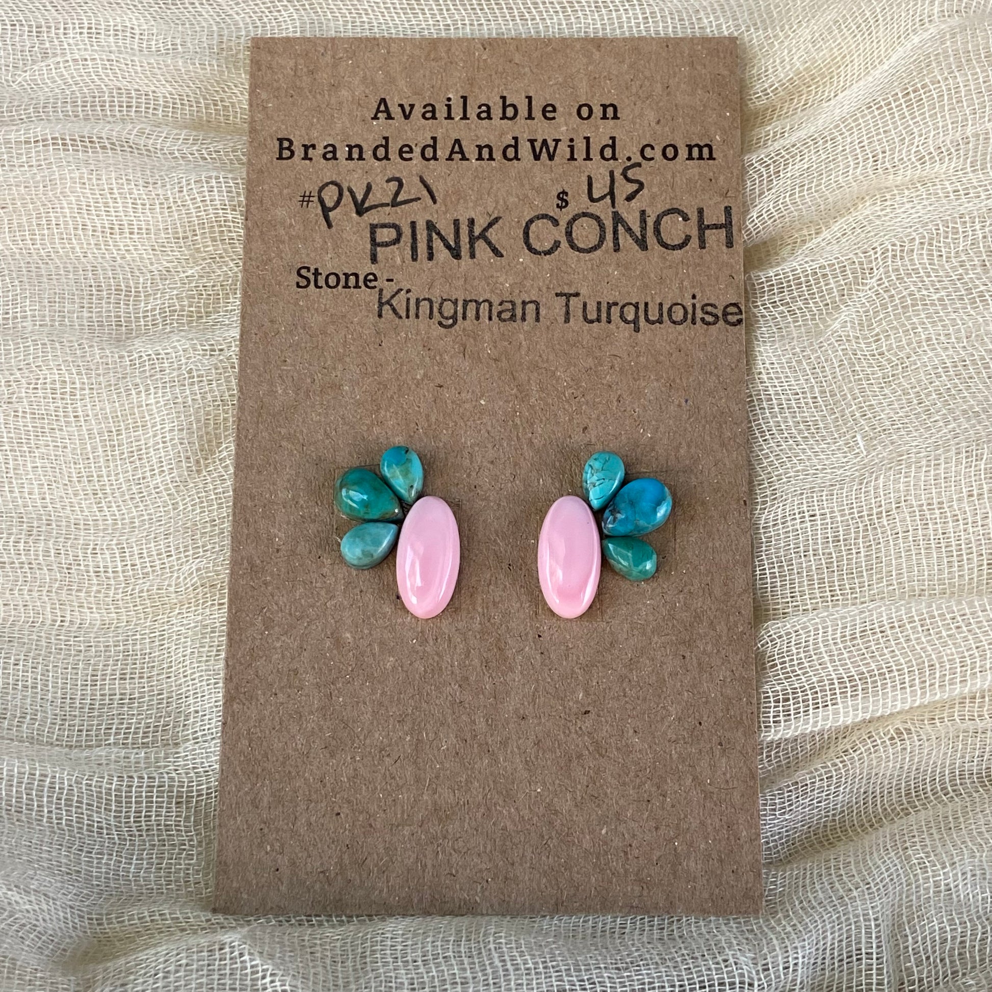 Pink Conch / Kingman Cabochon - PK21 A38DEF6D-72A3-470A-8344-E6C6E90A12BA Brandedandwild.com