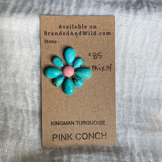 Kingman / Pink Conch Cabochon - Mix14