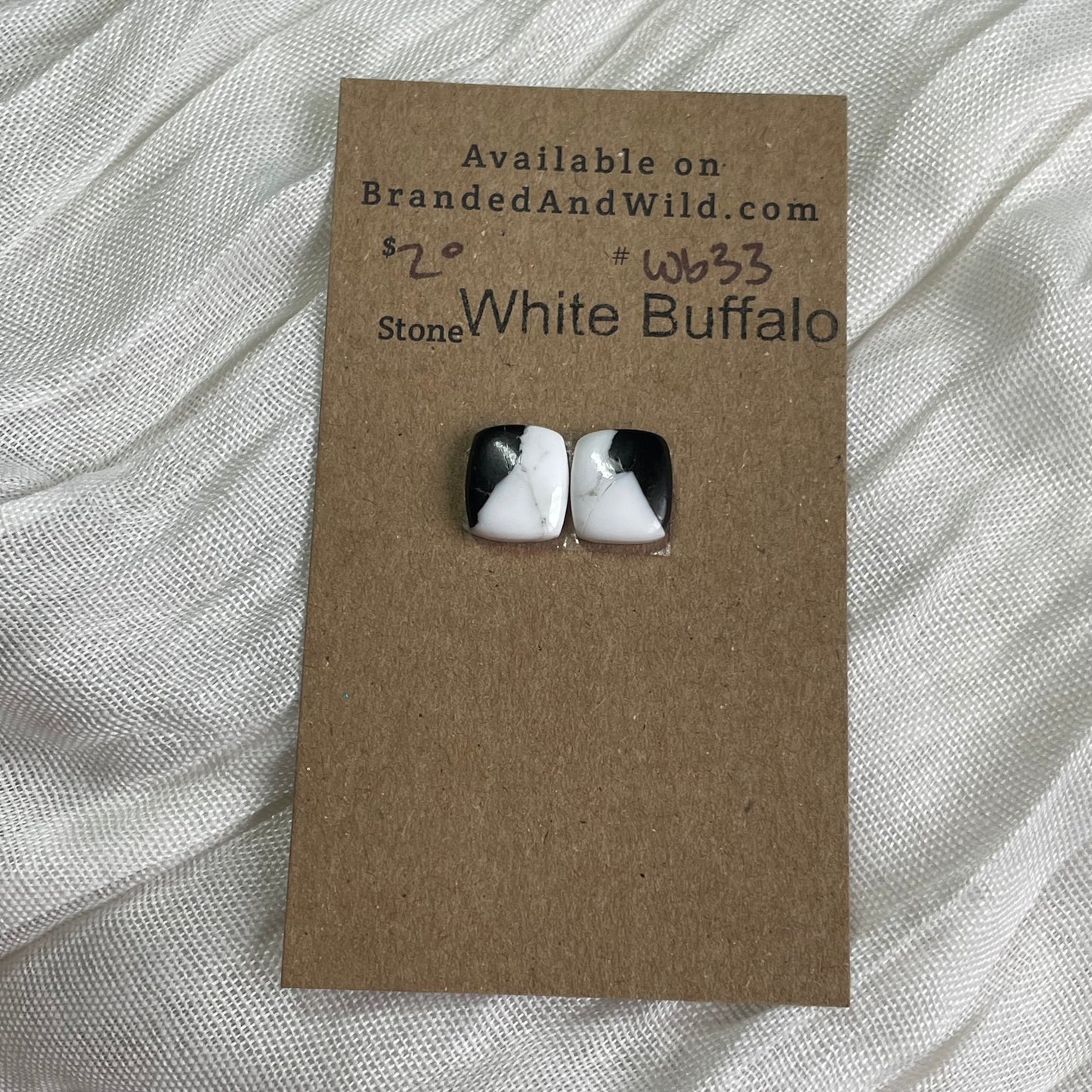 White Buffalo Cabochon - WB33 A3E54EA8-DEEA-4DE4-A655-A8D4B065510F Brandedandwild.com