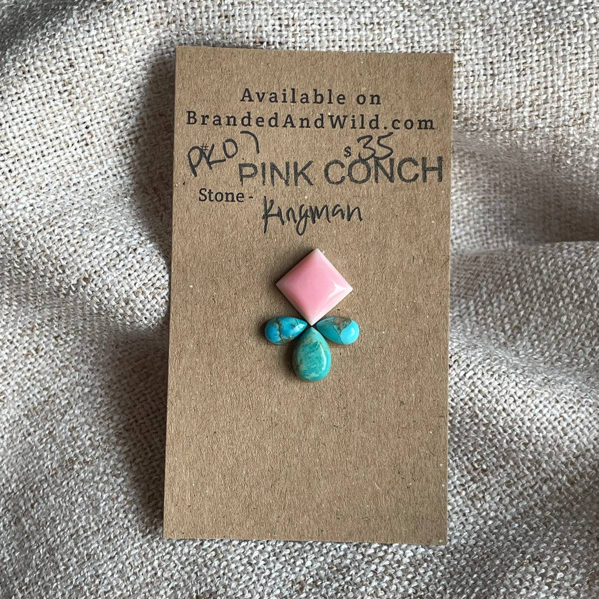 Pink Conch / Kingman Cabochon - PK07 A3F870B8-E9CB-4FCF-8644-0CB4A52A9AB2 Brandedandwild.com