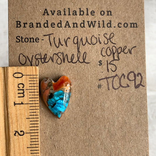 Turquoise, Oystershell, Copper Cabochon - TOC92