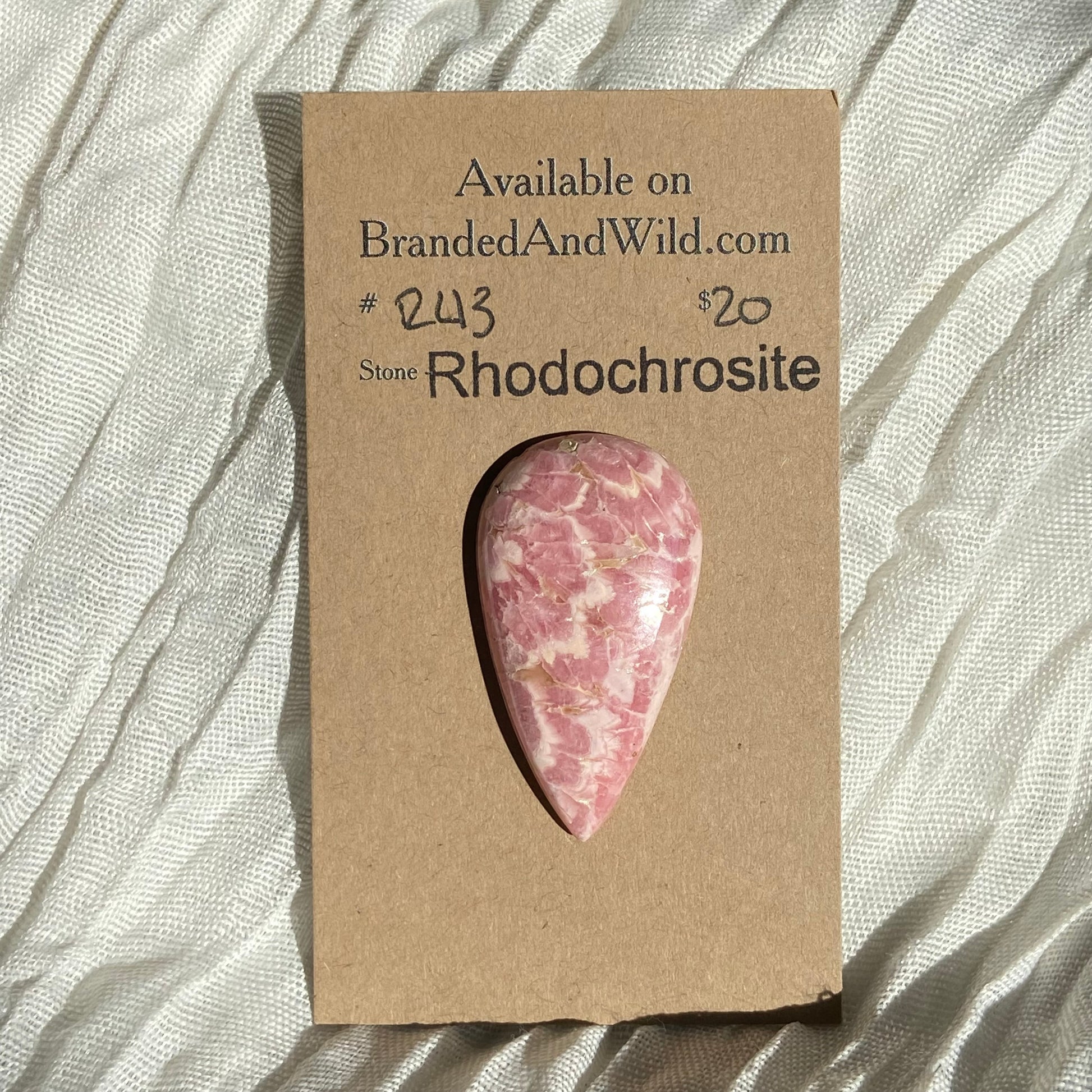 Rhodochrosite Cabochon - R43 A470962D-B363-42C4-80DB-1BD184F01DDF Brandedandwild.com