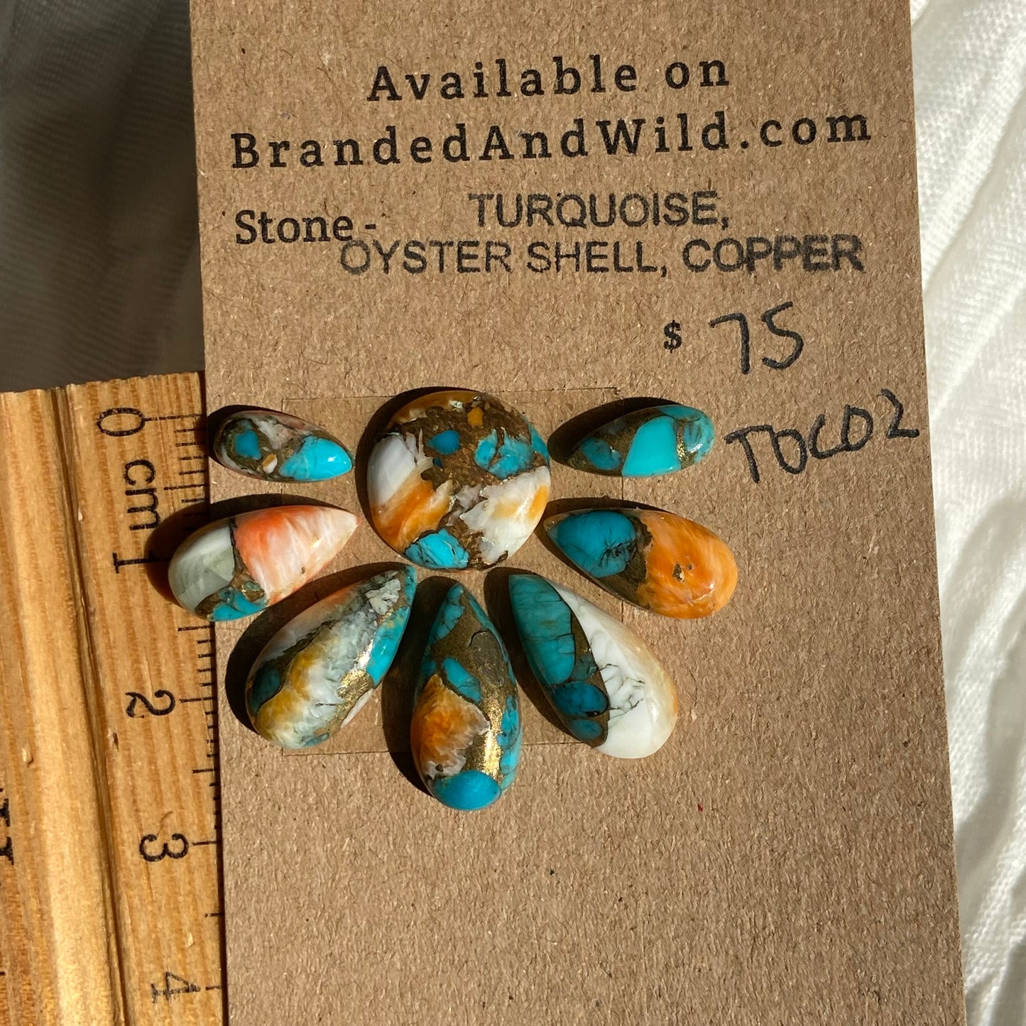 Turquoise, Oystershell, Copper Cabochon - TOC02 A471D6E2-36E2-41BD-B82C-2242C66B98CF Brandedandwild.com