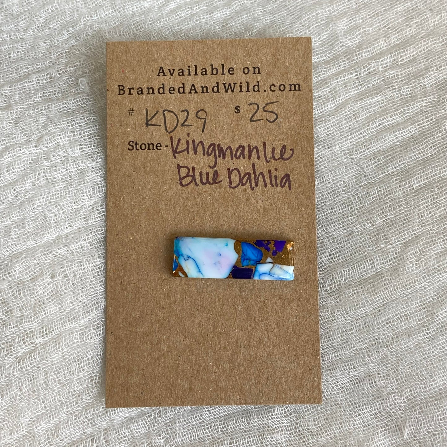 Kingman Ice Blue Dahlia Cabochon - KD29
