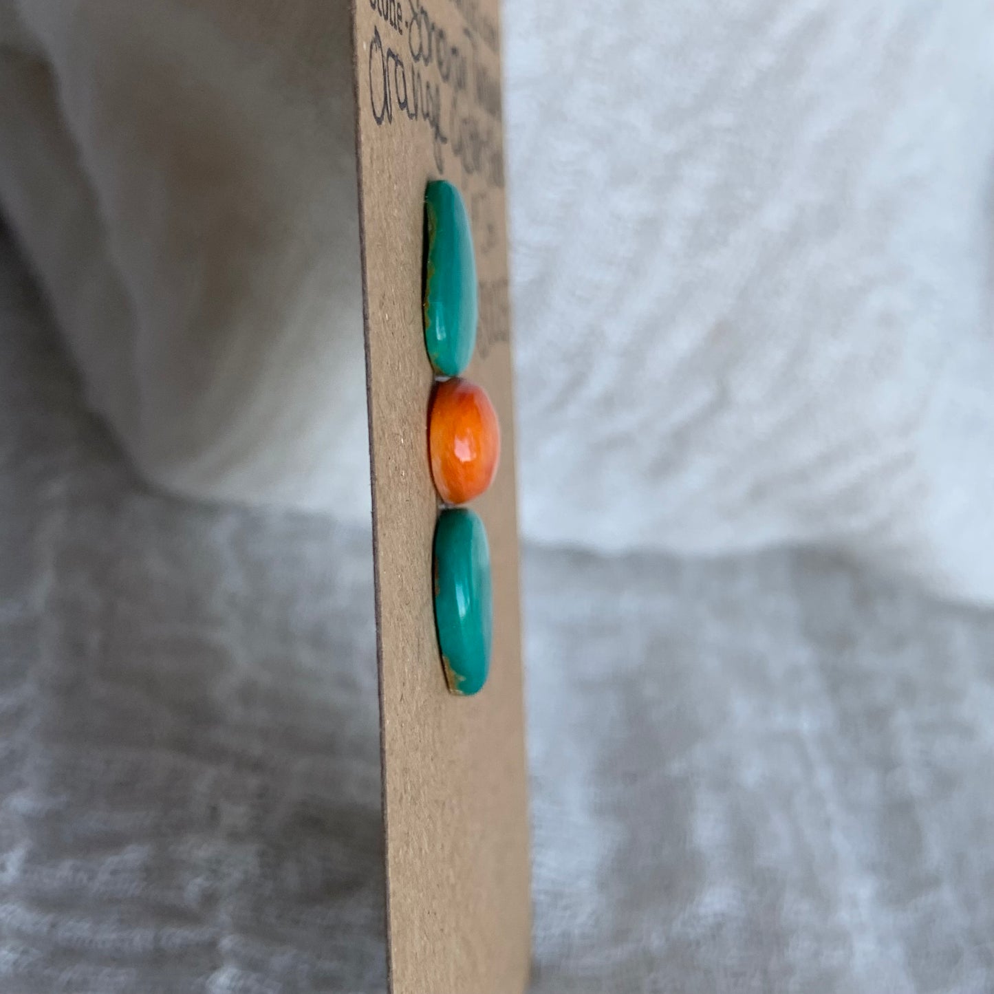 Sonoran Turquoise/Orange Oyster Shell Cabochon - SOO5