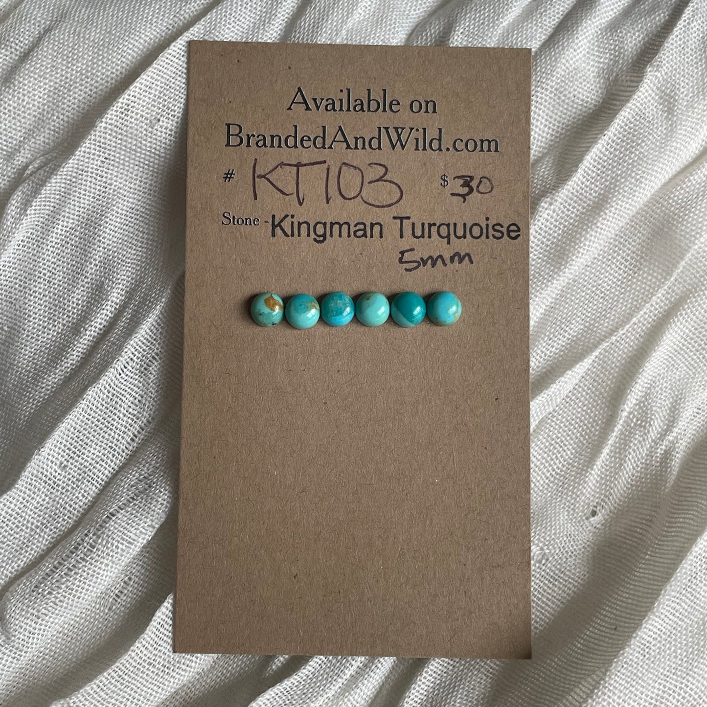 Kingman Turquoise Cabochon - KT103 A4E5BC47-15C0-4AC7-A7F3-0B47D1C75E32 Brandedandwild.com