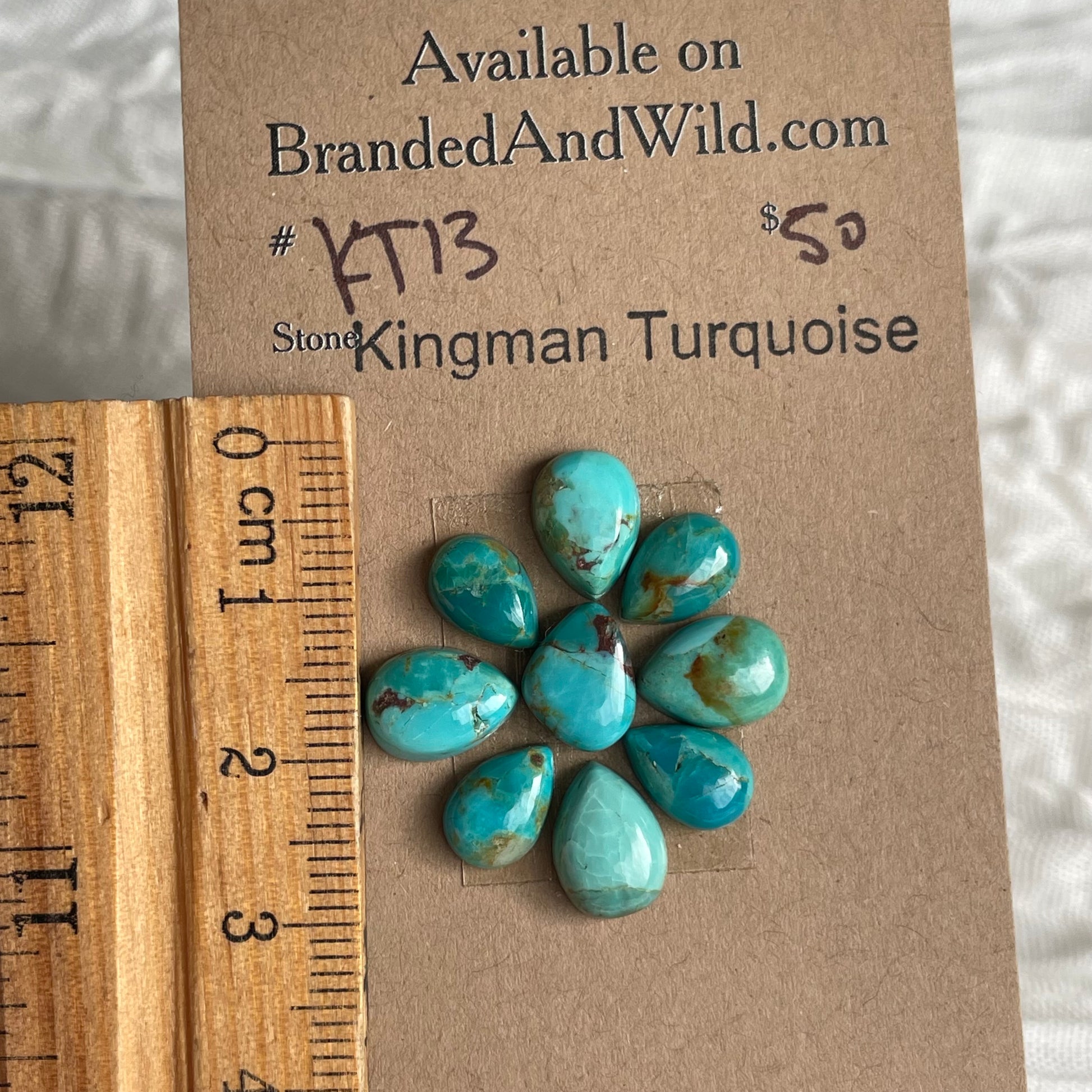 Kingman Turquoise Cabochon - KT13 A4F07097-3C41-46C1-B9D7-B297A7DA3CC0 Brandedandwild.com