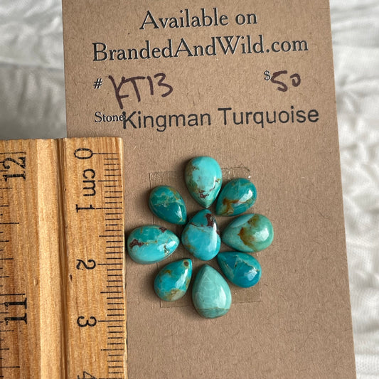 Kingman Turquoise Cabochon - KT13 A4F07097-3C41-46C1-B9D7-B297A7DA3CC0 Brandedandwild.com