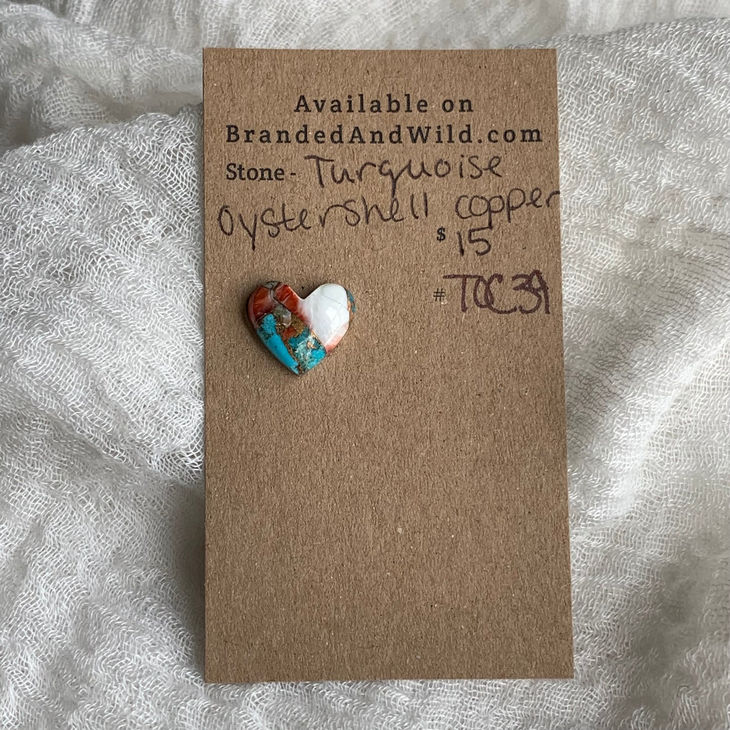 Turquoise, Oystershell, Copper Cabochon - TOC37