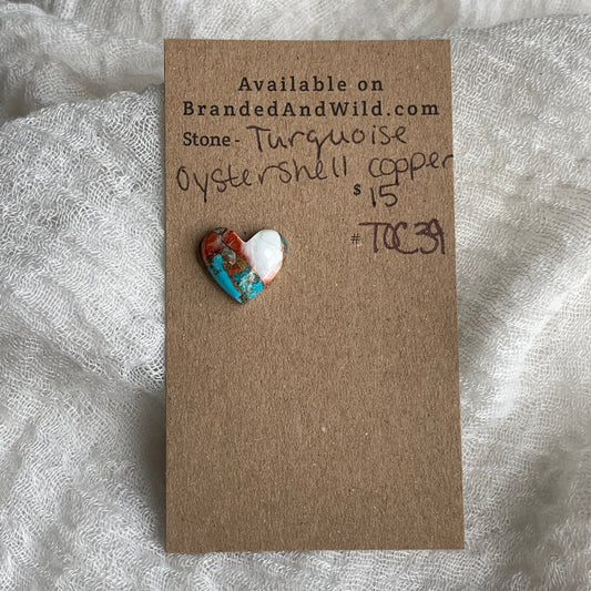 Turquoise, Oystershell, Copper Cabochon - TOC37