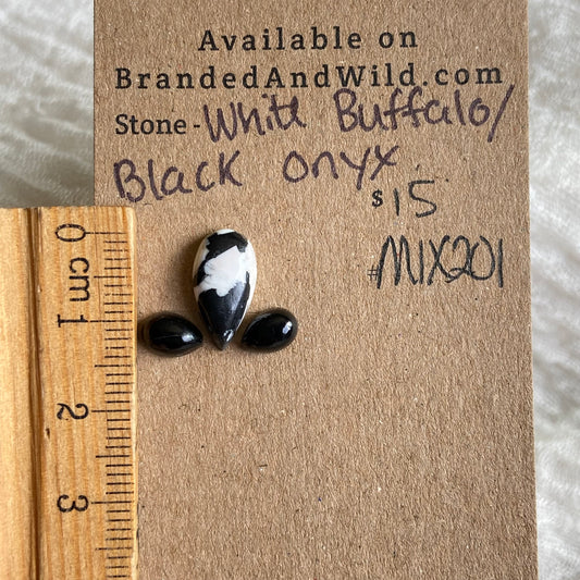 White Buffalo / Black Onyx Cabochon - Mix201 A4F64A08-AA21-4BE5-AE2C-880E251201F8 Brandedandwild.com