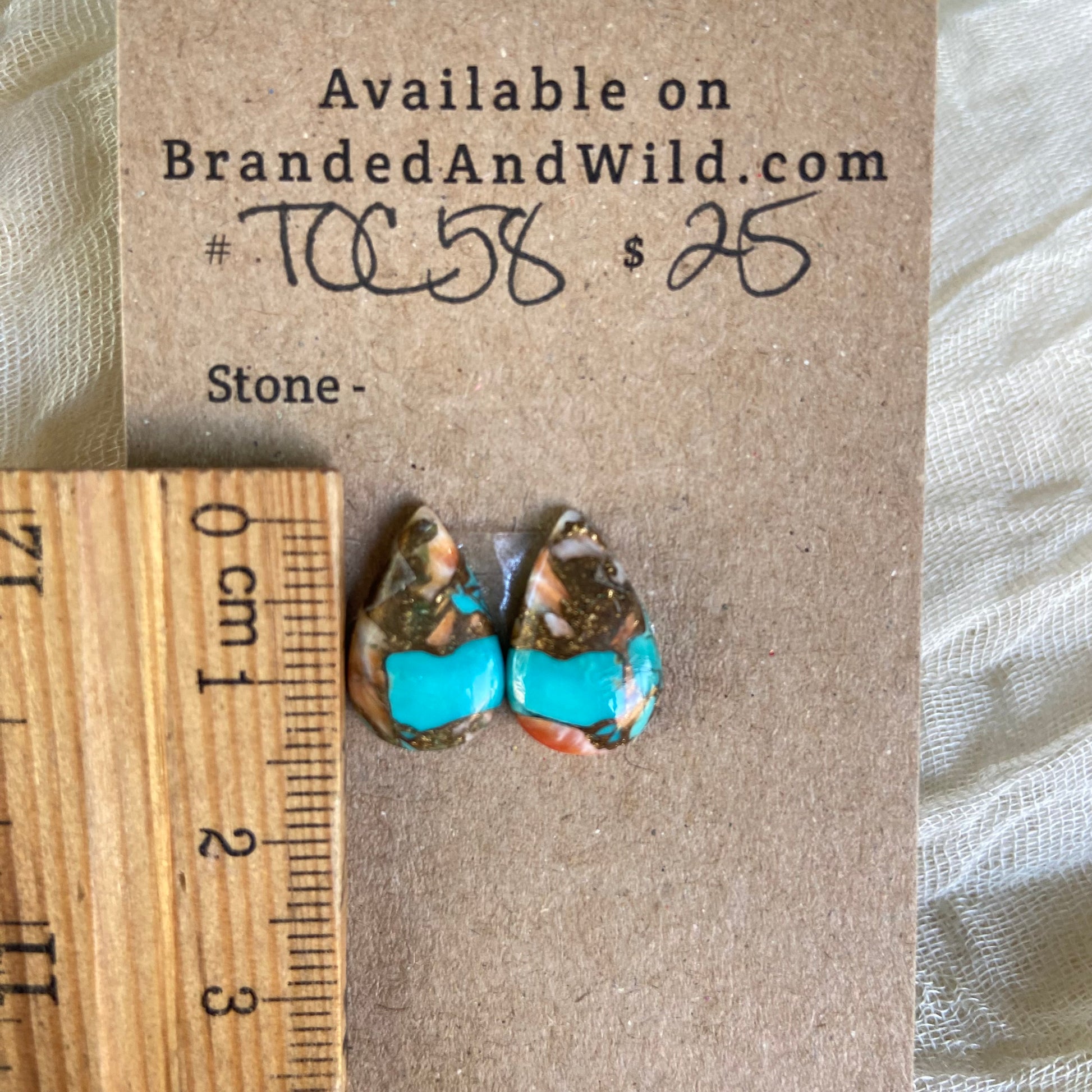 Turquoise, Oyster Shell, Copper Cabochon - TOC58 A4F6FCE6-A561-4D7B-BA4E-59C2E9B5A079 Brandedandwild.com
