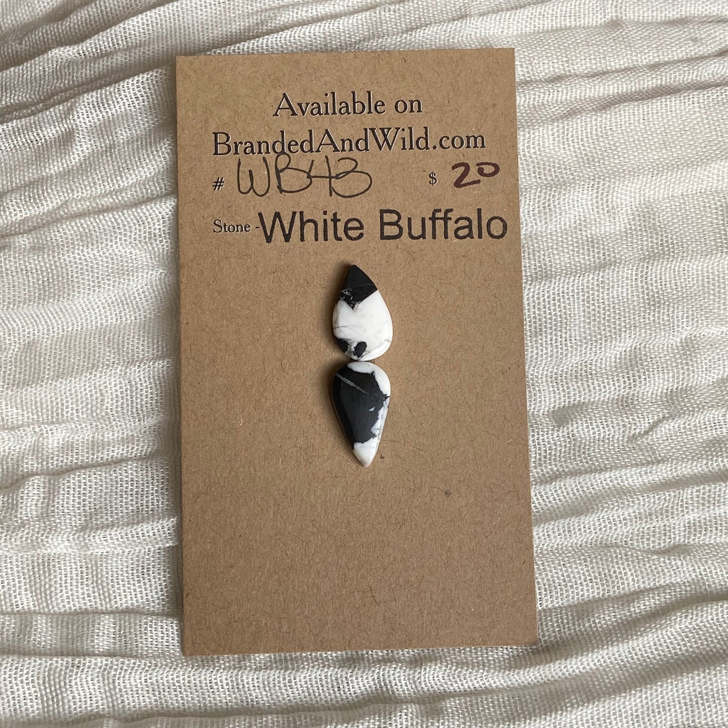 White Buffalo Cabochon - WB43 A50BCC95-C12F-4559-9F32-1482972FFE03 Brandedandwild.com