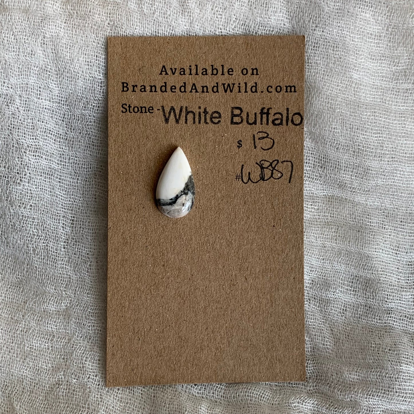 White Buffalo Cabochon - WB87