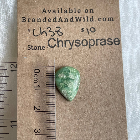 Chrysoprase Cabochon - Ch38 A577D256-A8C3-449C-B6D8-42CC9E61E2B7 Brandedandwild.com