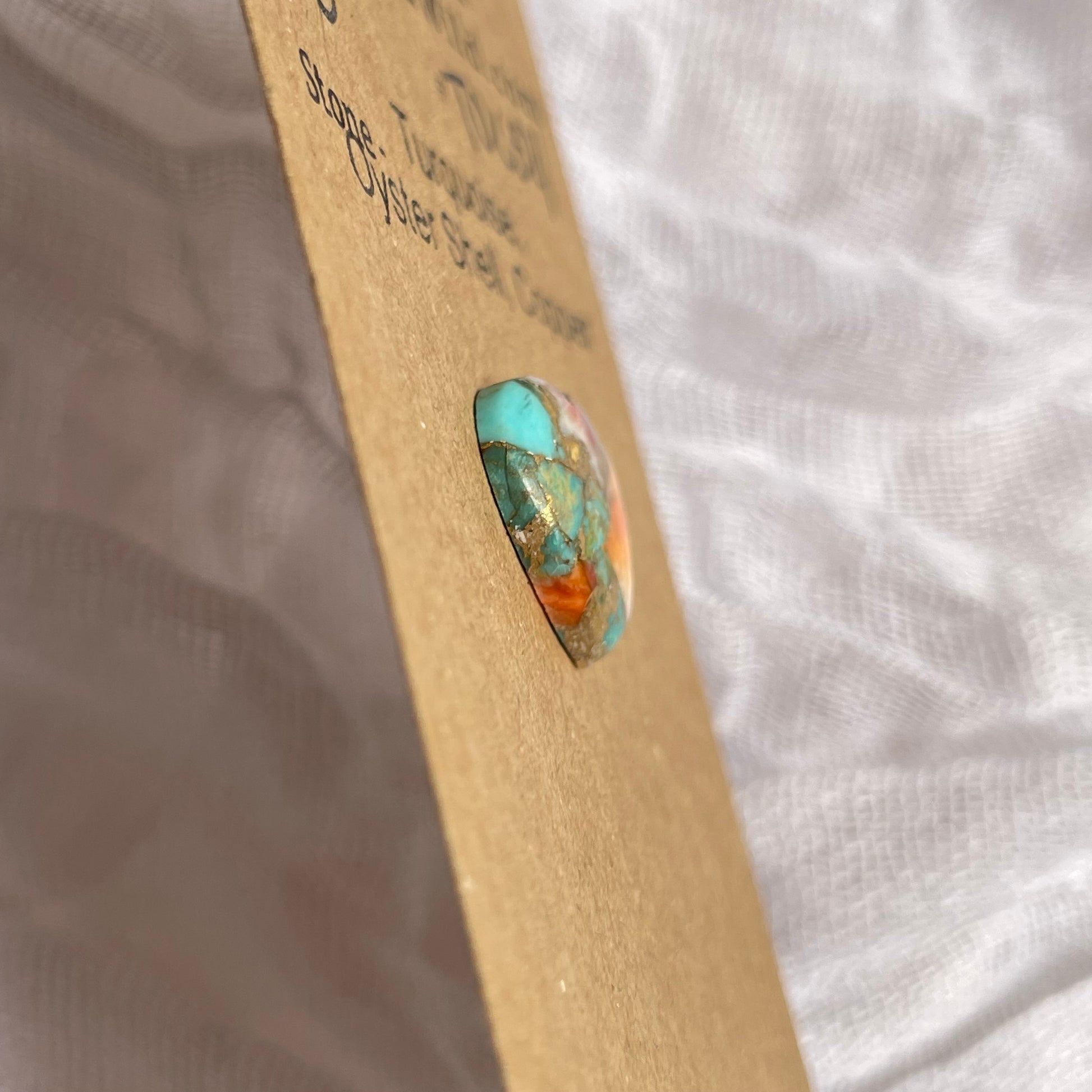 Turquoise, Oyster Shell, Copper Cabochon - TOC34 A57BD87E-B9CD-457D-8C79-EA8E7B452A30 Brandedandwild.com