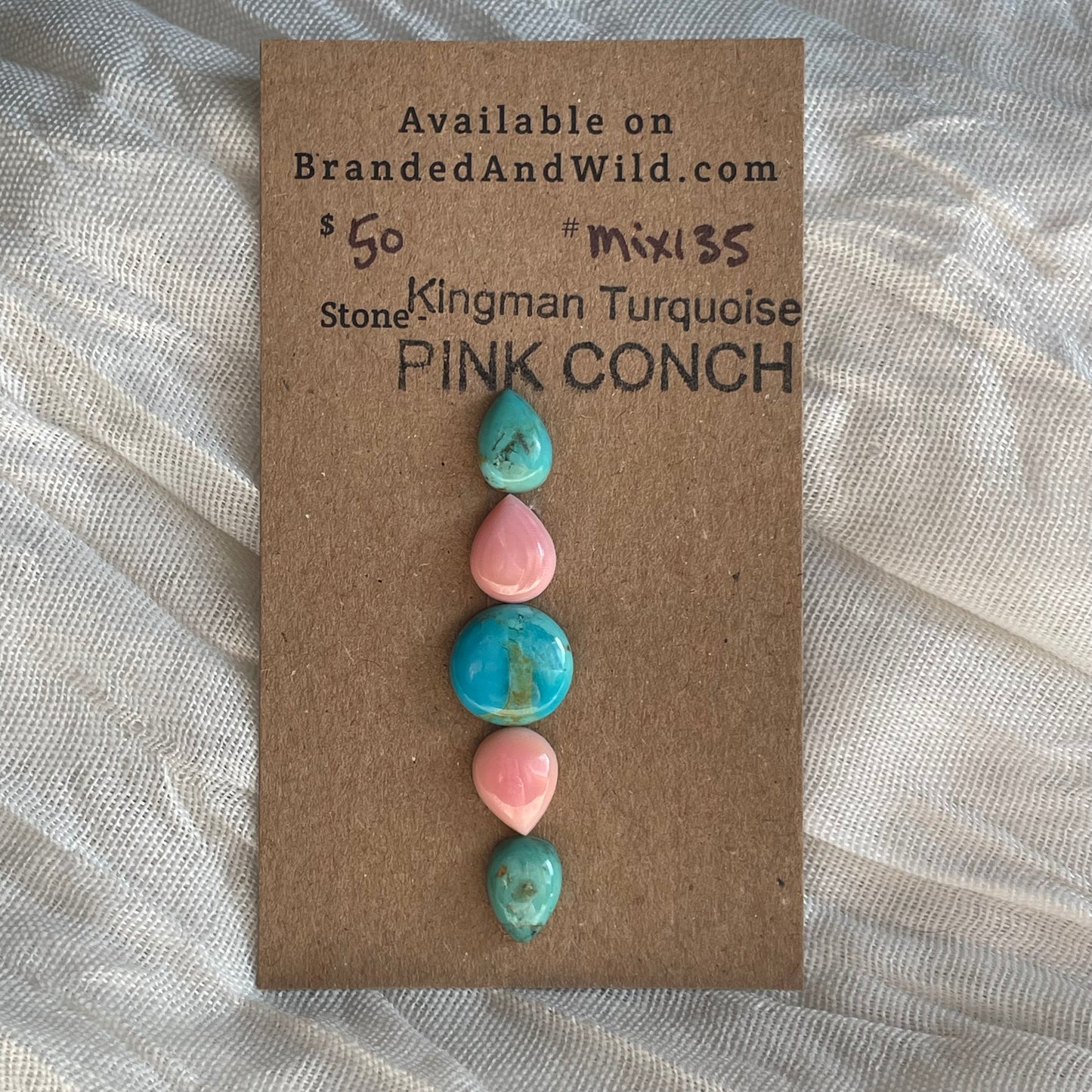 Kingman / Pink Conch Cabochon - MIX135 A59BE75A-87A4-45AD-AD9C-DCBF38214136 Brandedandwild.com