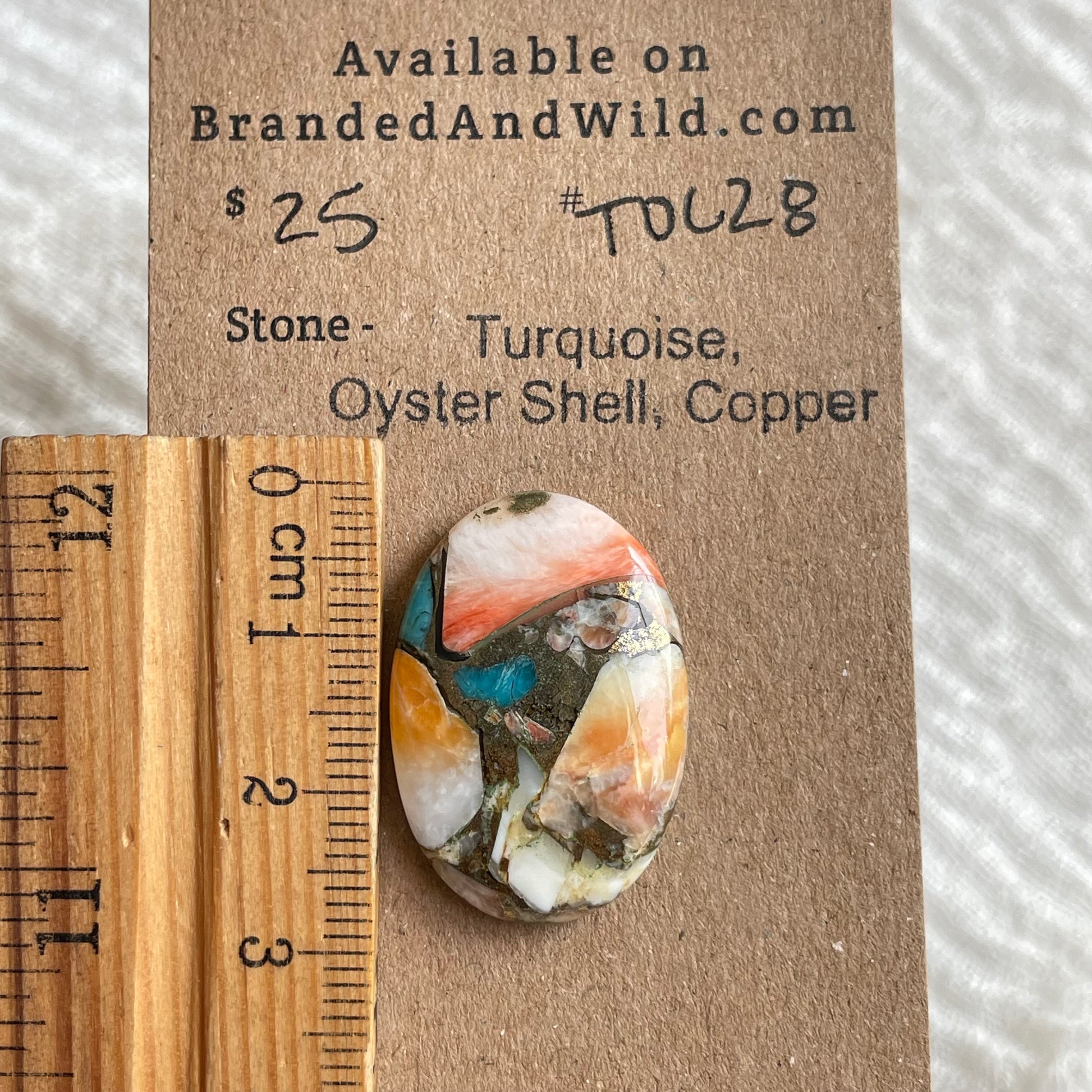 Turquoise, Oystershell, Copper Cabochon - TOC28 A5BBB075-455F-4E7B-BE1F-7D62C799C52D Brandedandwild.com
