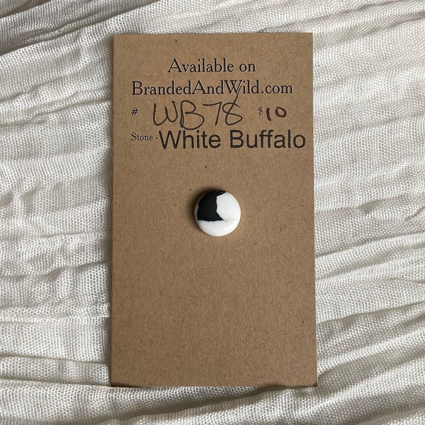 White Buffalo Cabochon - WB78 A5CF03B4-4C3E-41C4-BBB4-29CC7BD3BF5A Brandedandwild.com