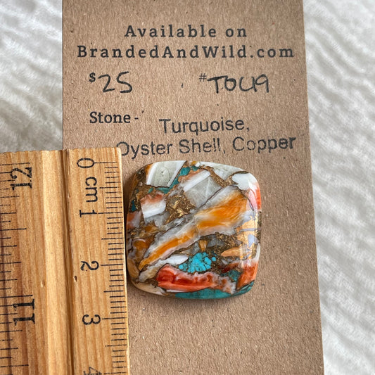 Turquoise, Oystershell, Copper Cabochon - TOC19 A5E3FF90-2C1F-4D47-8789-1AAC8FF5FB7A Brandedandwild.com