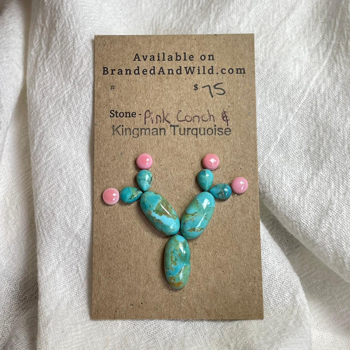 Pink Conch / Kingman Turquoise Cabochon - PK72 A5E55EFF-23F8-49C4-AB78-B7A730B94EB1 Brandedandwild.com