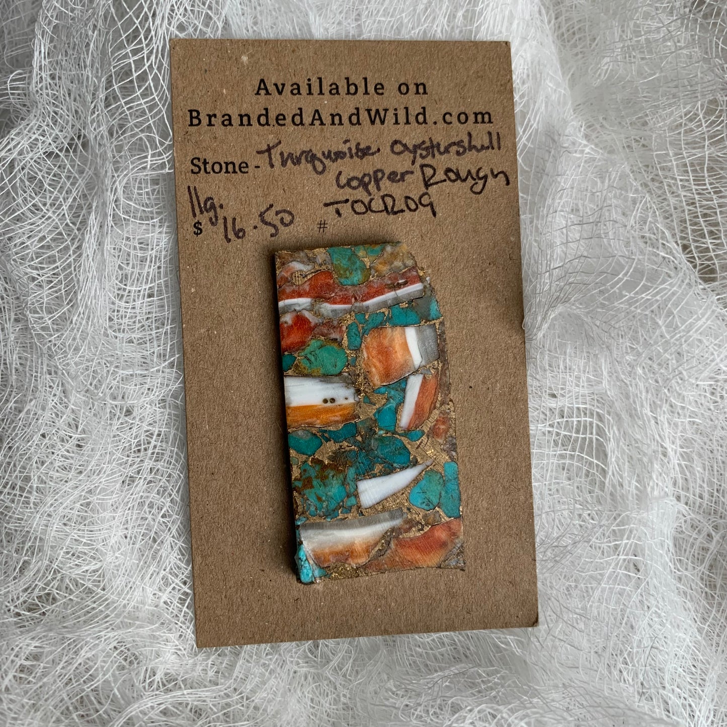Turquoise Oyster Shell Copper Rough cabochon TOCR09