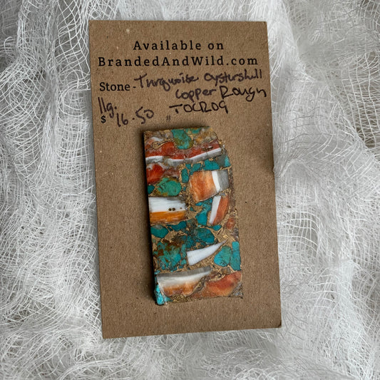 Turquoise Oyster Shell Copper Rough cabochon TOCR09