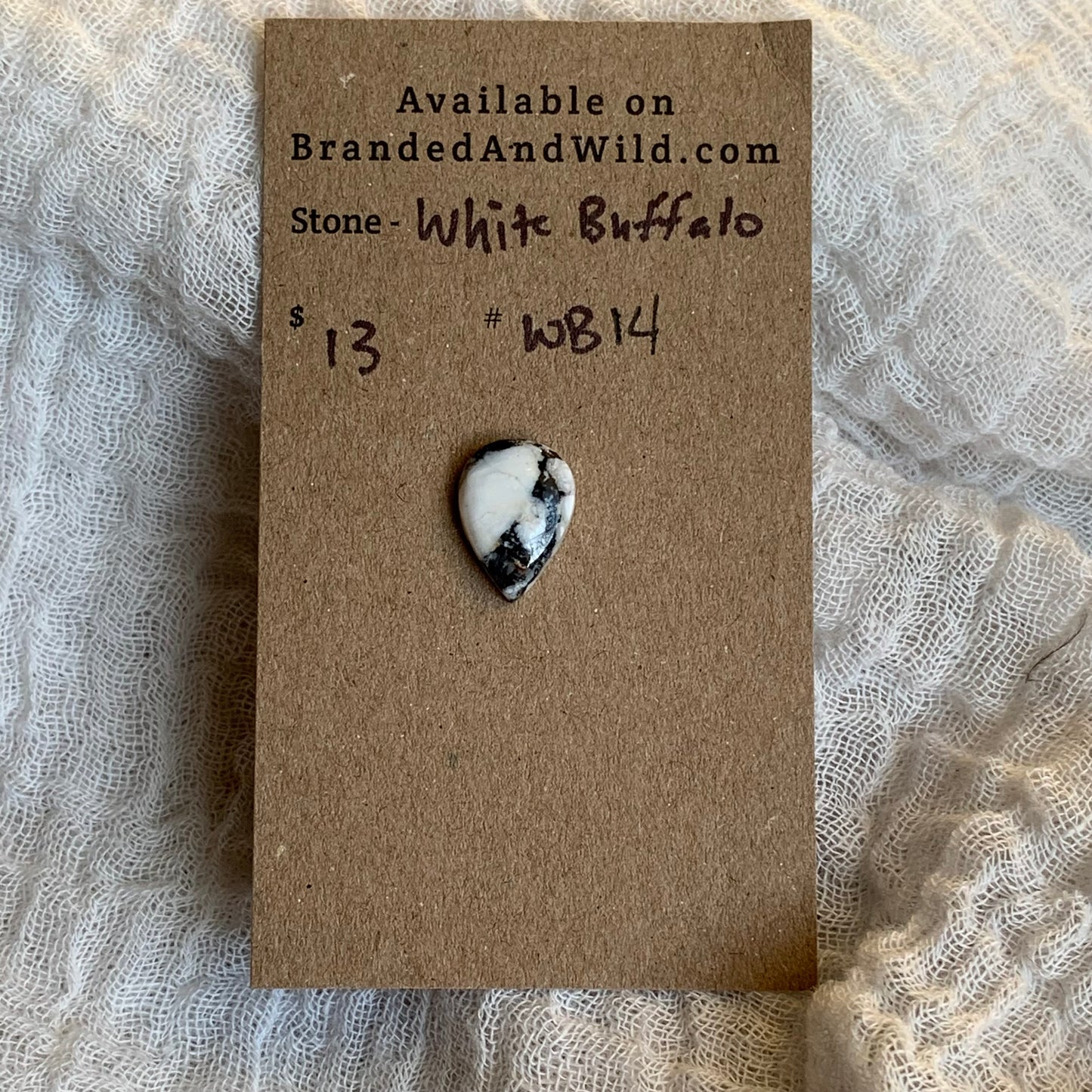 White Buffalo Turquoise Cabochon - WB14