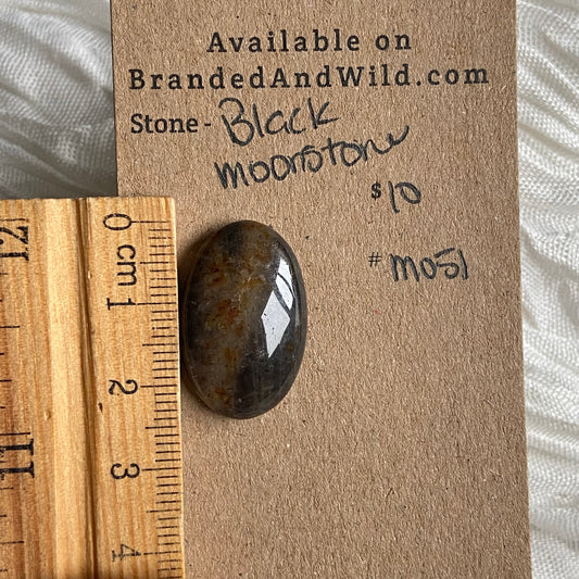 Black Moonstone Cabochon - M051 A64BCDE7-7046-4C06-AEAE-1D889183FE9C Brandedandwild.com