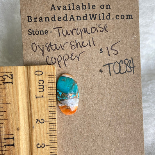 Turquoise, Oystershell, Copper Cabochon - TOC84