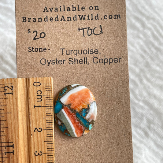 Turquoise, Oystershell, Copper Cabochon - TOC1 A69F65C9-BD04-443E-847D-055417642A2E Brandedandwild.com