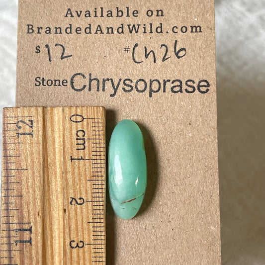Chrysoprase Cabochon - Ch26 A6A82AC3-5CB0-418E-964B-F03D84ED831B Brandedandwild.com