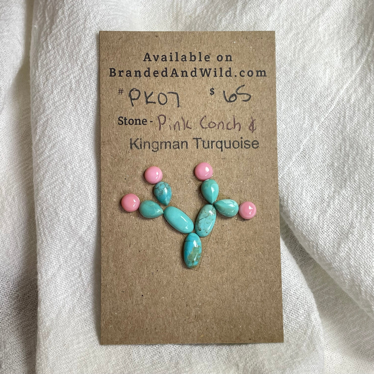 Pink Conch / Kingman Turquoise Cabochon - PK07 A6E74ADF-F2C3-442D-A8AC-1B263A1FBC15 Brandedandwild.com