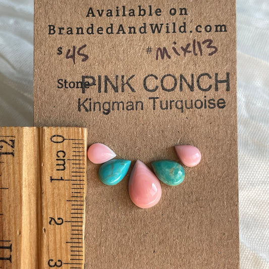 Kingman / Pink Conch Cabochon - MIX113 A701EC63-BD81-4E54-870E-1743A70EEDB9 Brandedandwild.com