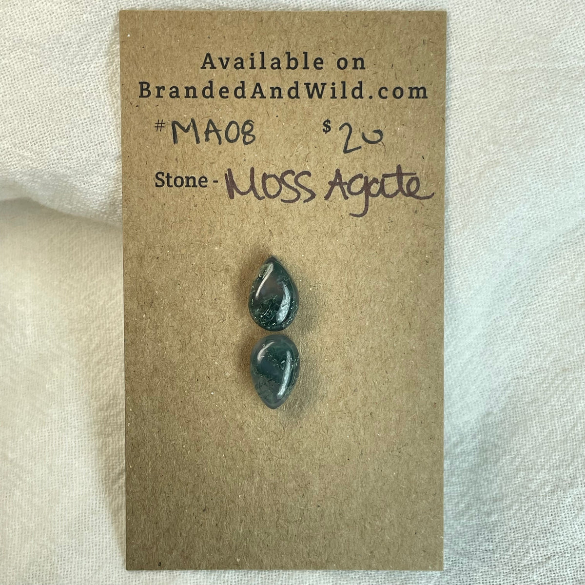 Moss Agate Cabochon - MA08 A70B9376-6C8E-4F1C-9124-8D9E19502367 Brandedandwild.com