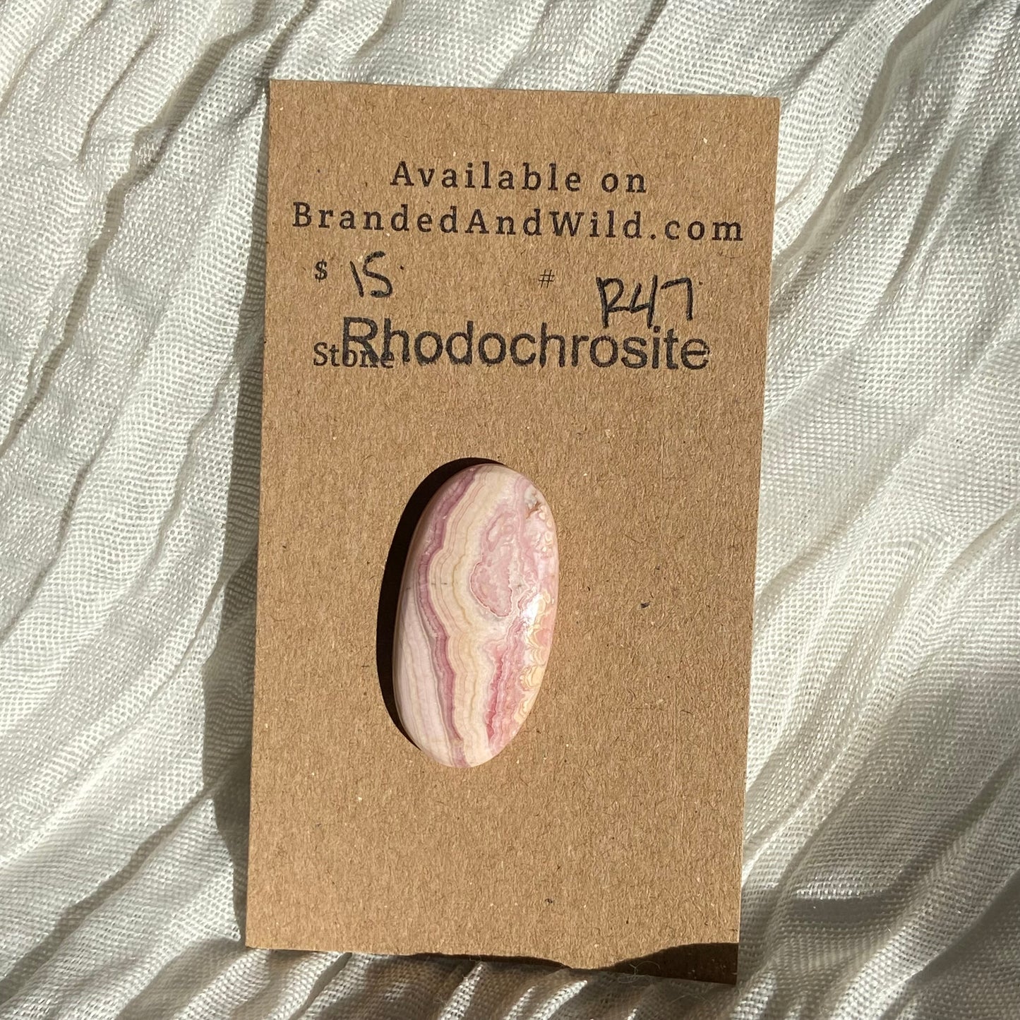 Rhodochrosite Cabochon - R47 A71E00C3-CAB9-4812-862D-E8FF77181AB5 Brandedandwild.com