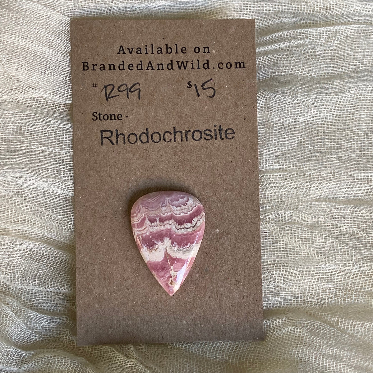 Rhodochrosite Cabochon - R99 A72944D8-90B3-4587-B8B7-1B49FC937093 Brandedandwild.com