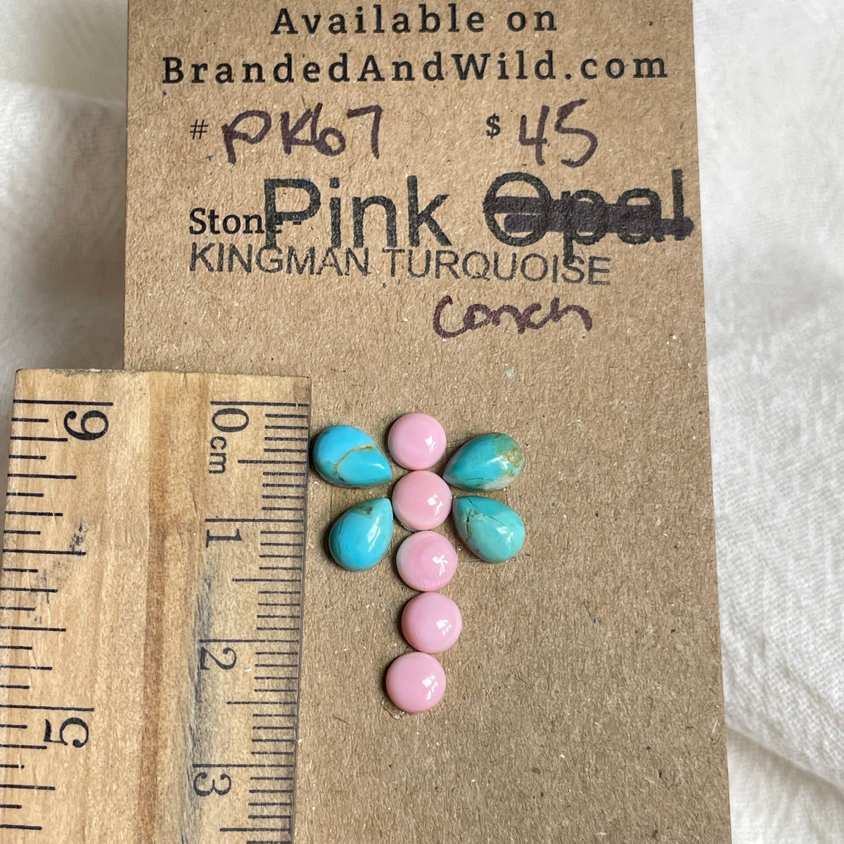 Pink Conch / Kingman Turquoise Cabochon - PK67
