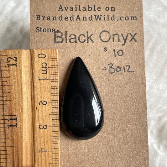 Black Onyx - Cabochon - B012 A78399AF-6BD9-4EDA-9C5A-996A4B262FC5 Brandedandwild.com