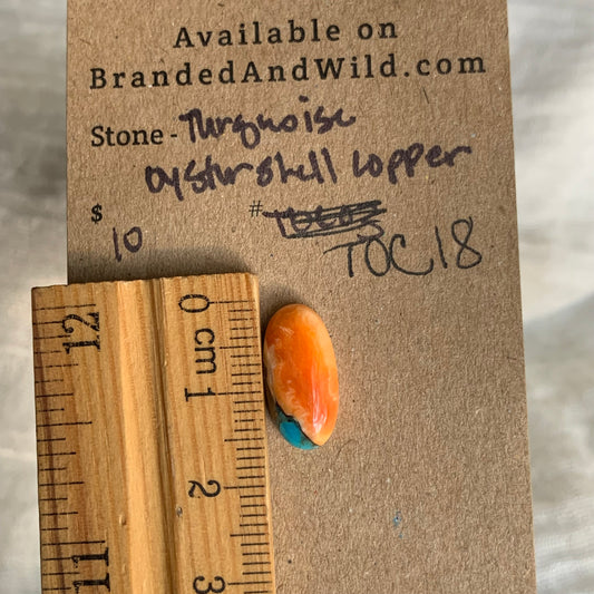 Turquoise, Oystershell, Copper Cabochon - TOC18