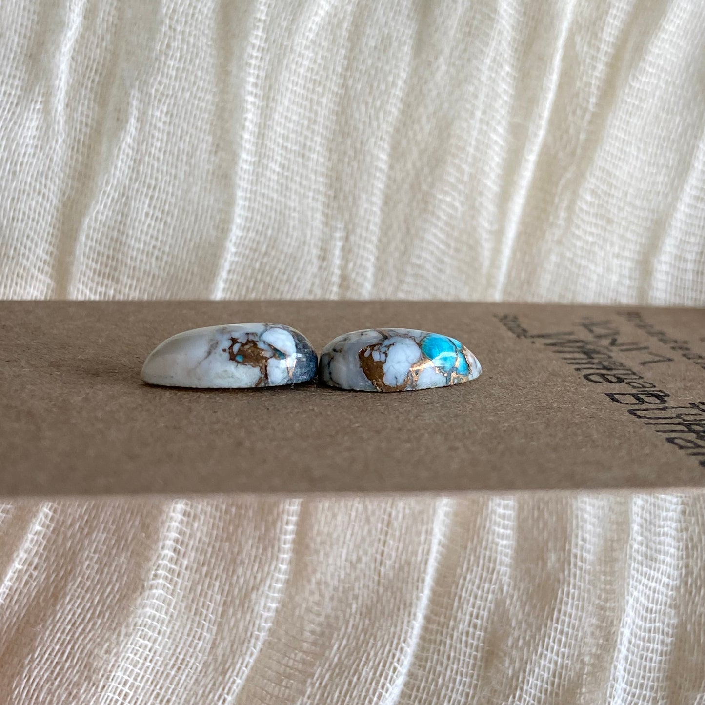 Kingman Turquoise, White Buffalo, Copper Cabochon - KW17