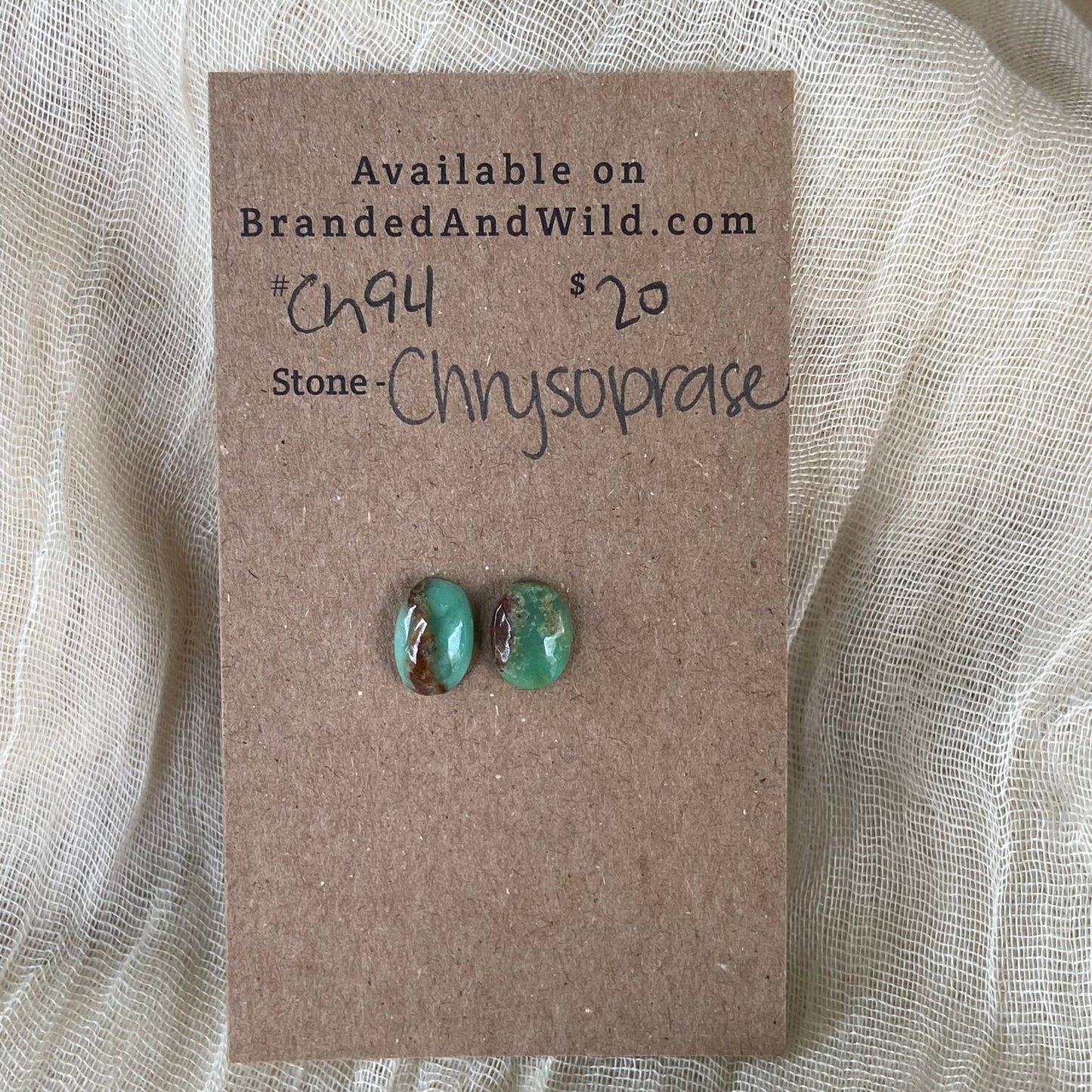 Chrysoprase Cabochon - Ch94 A805FEBA-F81B-4F80-A857-DAF20B5258FD Brandedandwild.com