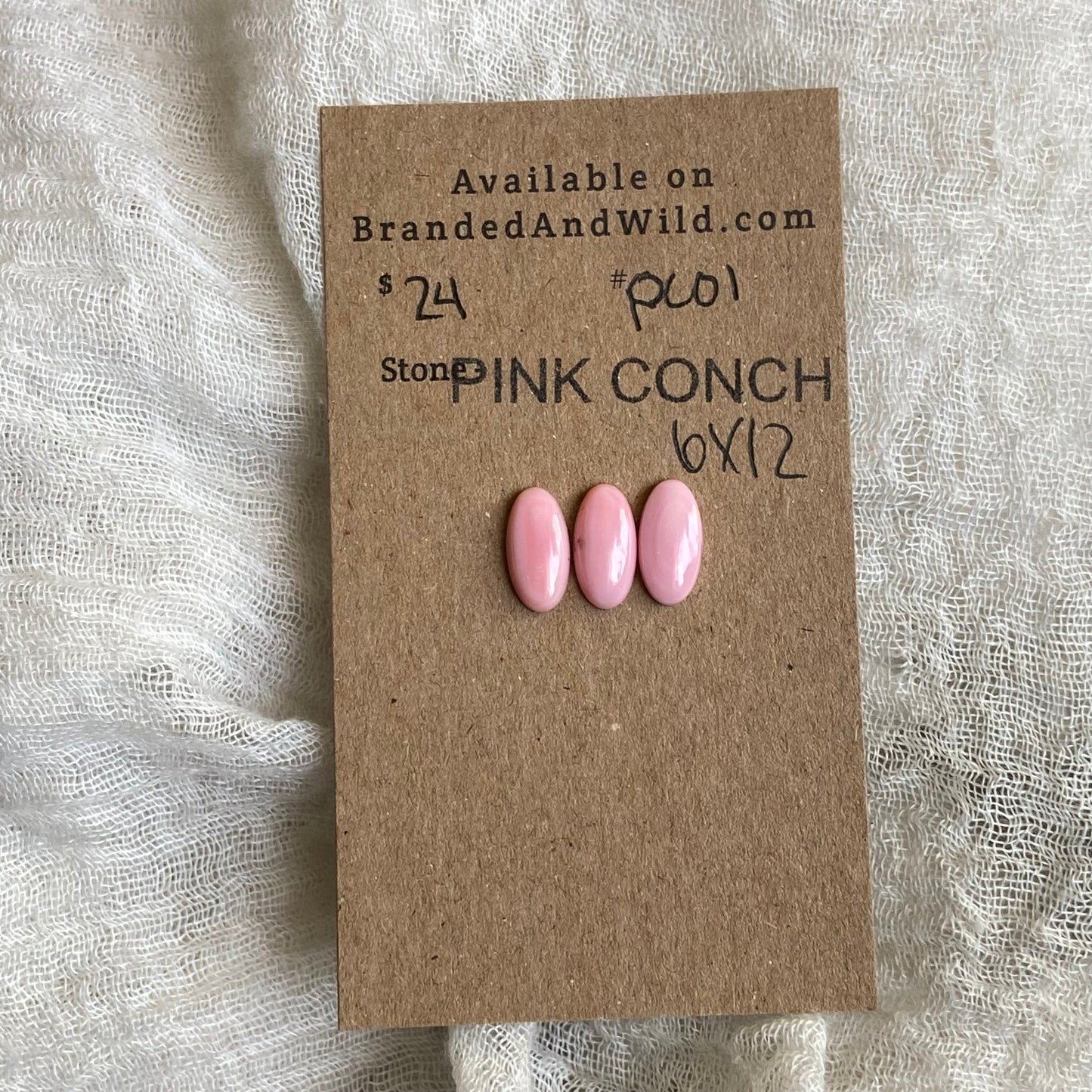 Pink Conch Cabochon - PC01 A8202F73-30DE-4760-BA6C-64FF8B6D4FA8 Brandedandwild.com