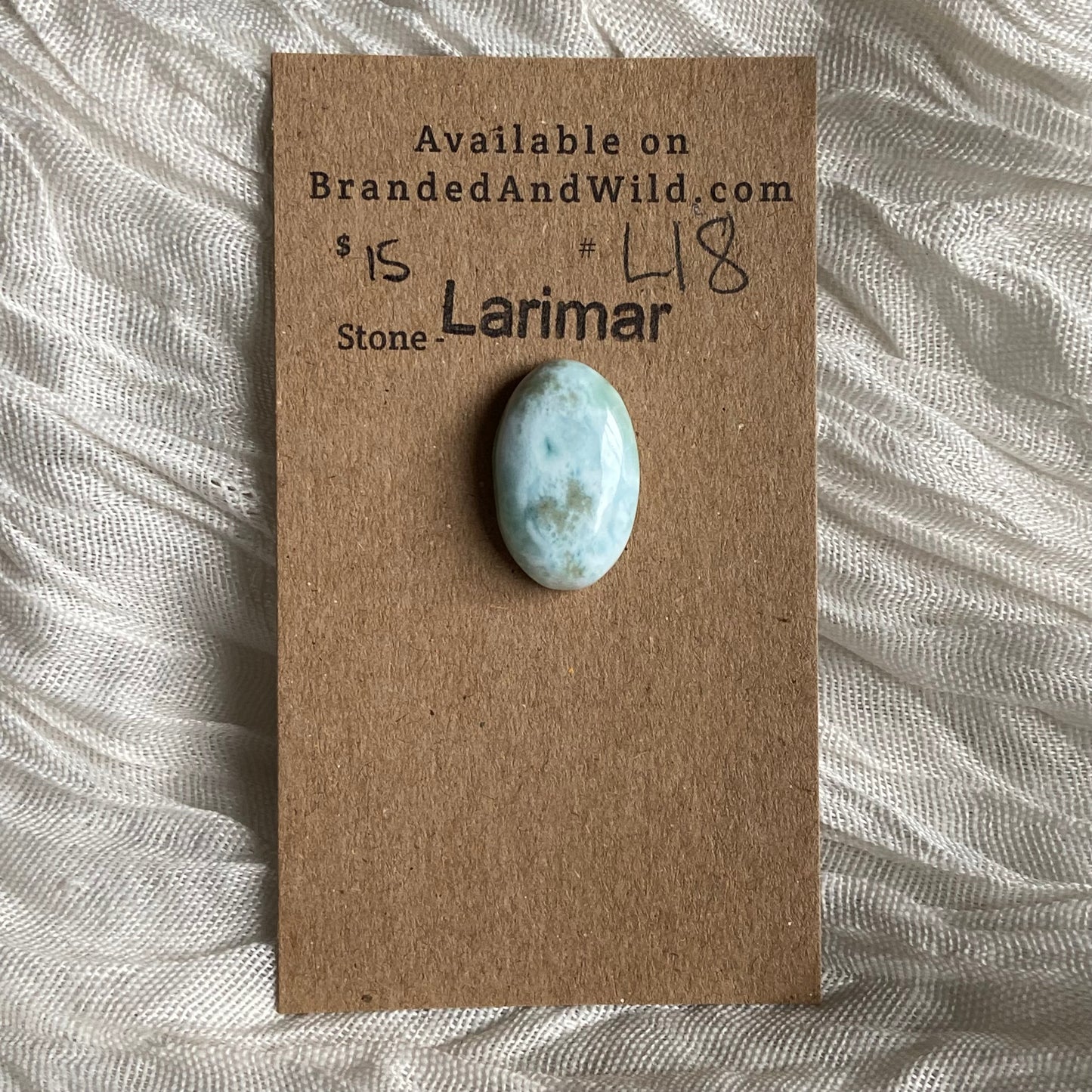 Larimar Cabochon - L18 A82FCD45-A1E1-4F9C-ACDD-1CEBFA70010B Brandedandwild.com