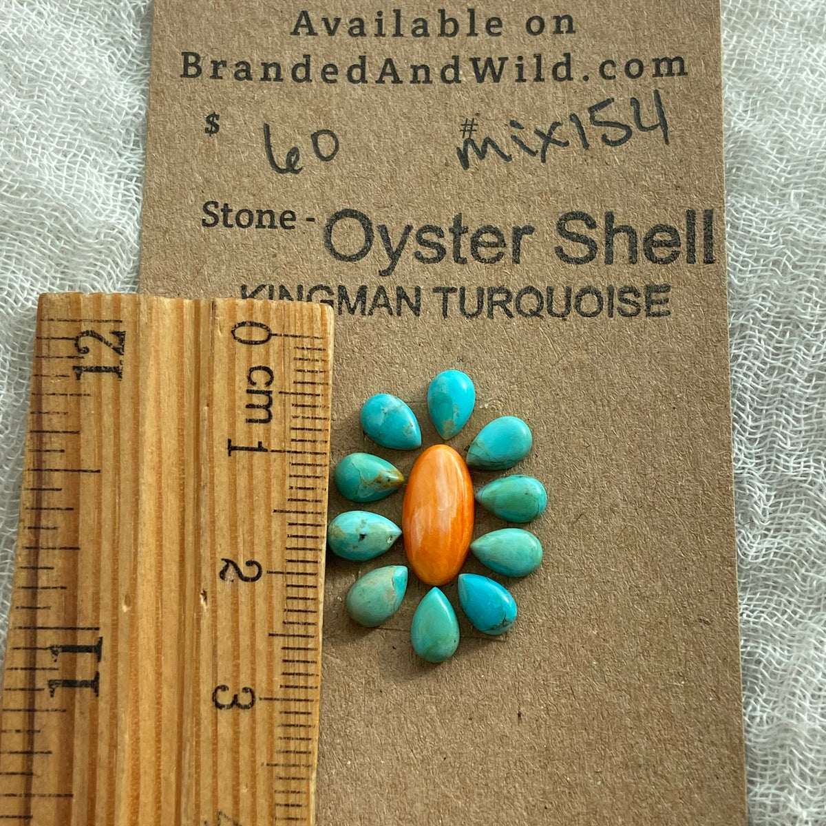Kingman Turquoise / Oyster Shell Cabochon - Mix154
