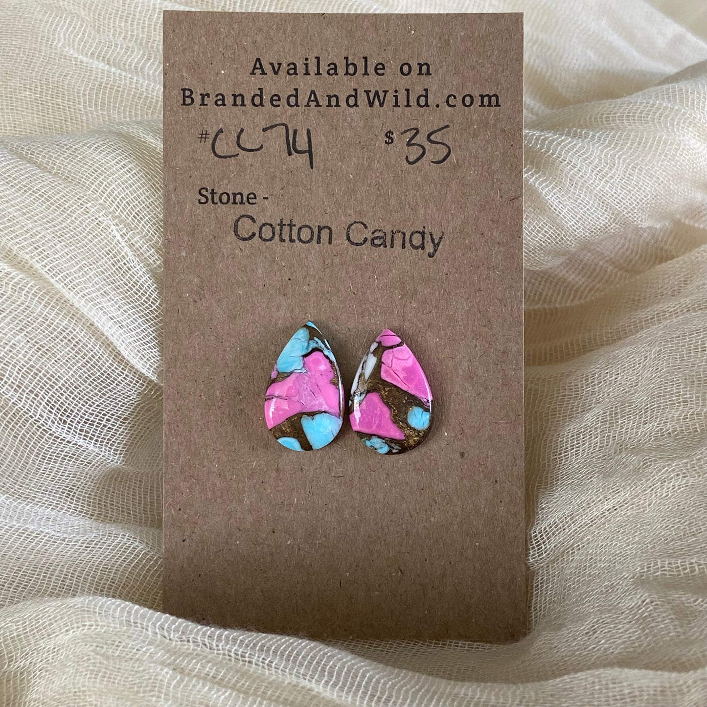 Cotton Candy Cabochon - CC74 A8AB3A51-EB16-4444-B738-141856355944 Brandedandwild.com