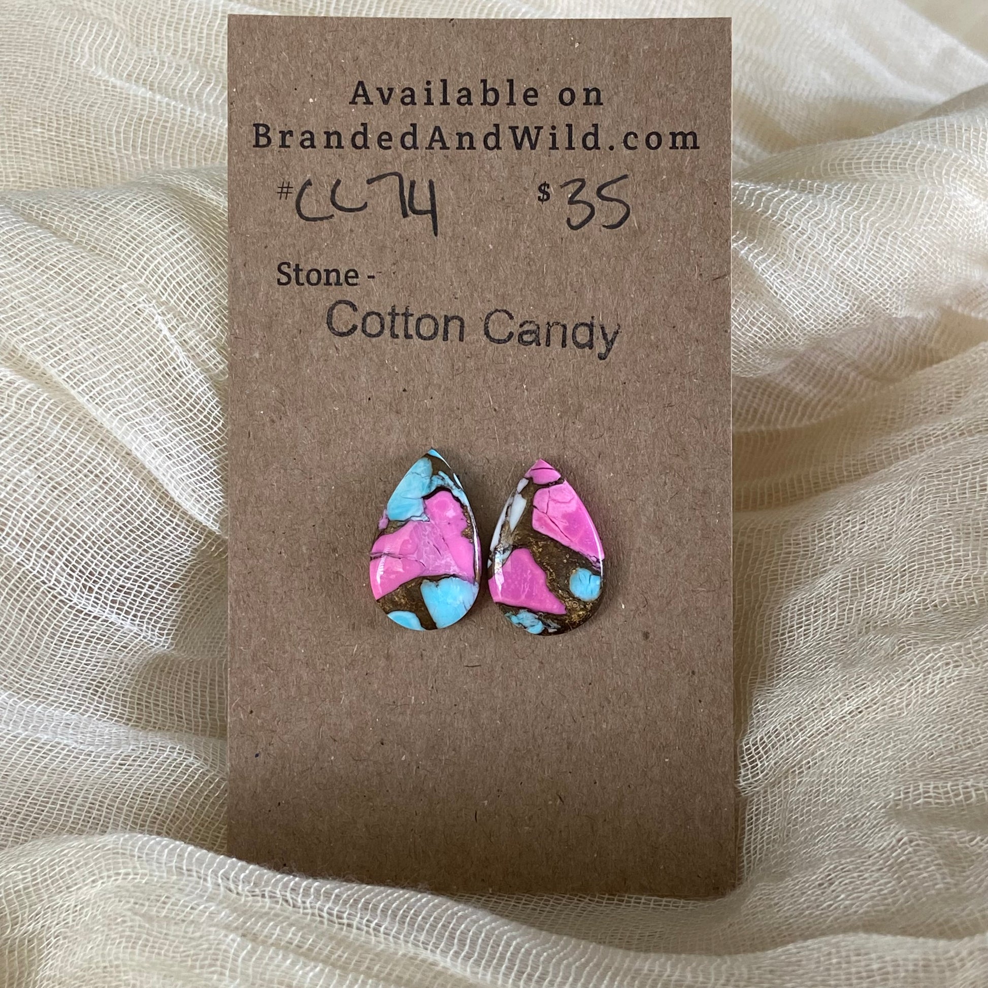 Cotton Candy Cabochon - CC74 A8AB3A51-EB16-4444-B738-141856355944 Brandedandwild.com