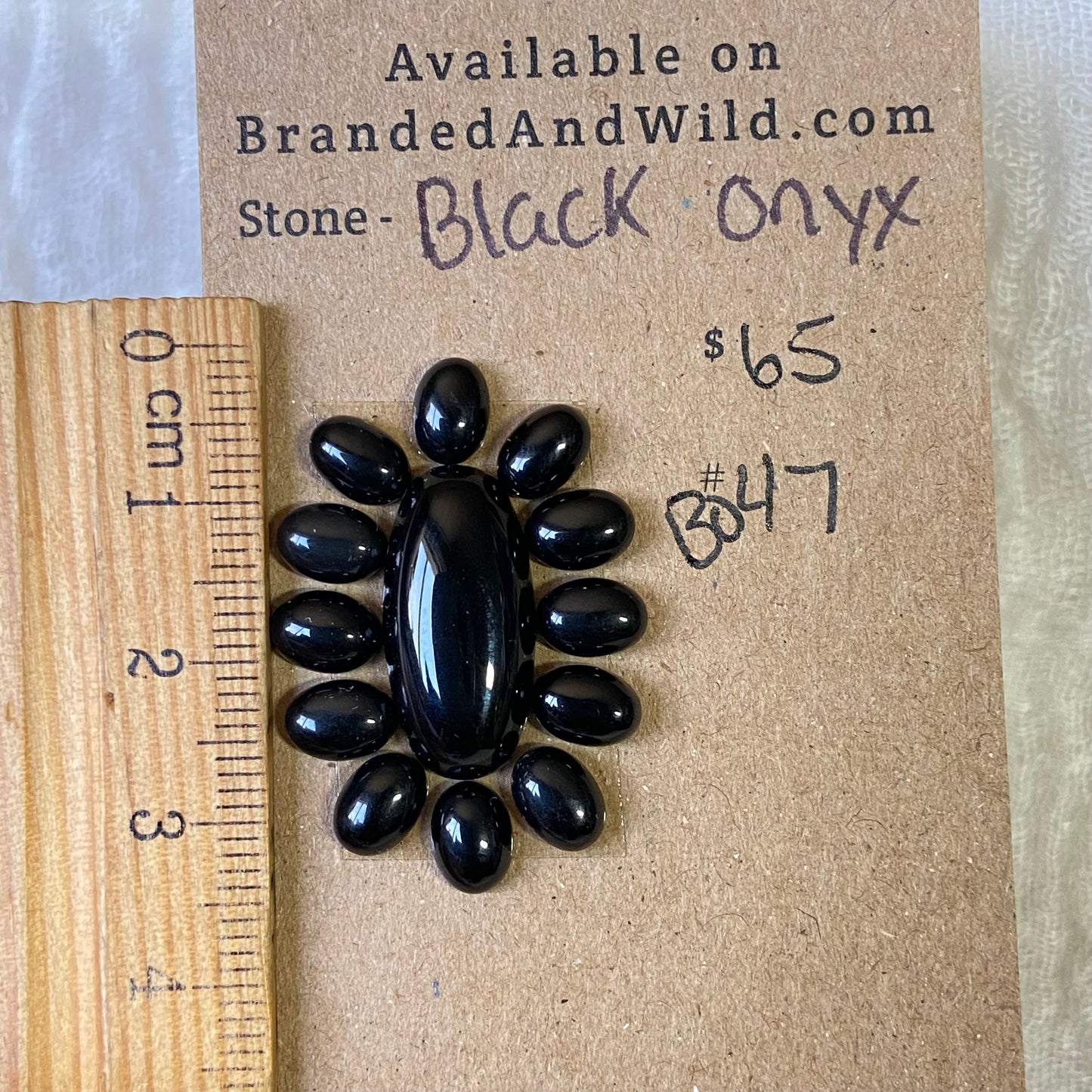 Black Onyx Cabochon - B047 A8B3333E-E83B-4C2A-BCD4-745DEE8DD68D Brandedandwild.com